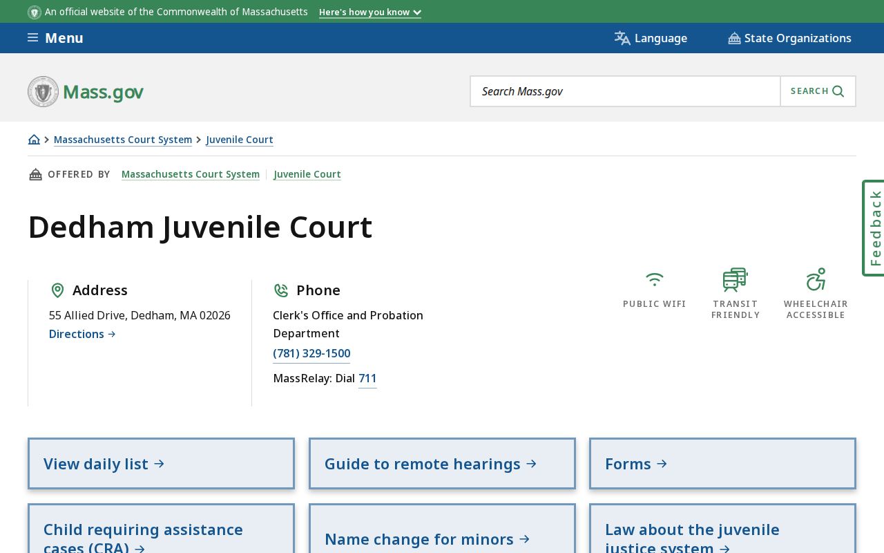 Norfolk County bench warrant records at Dedham Juvenile Court