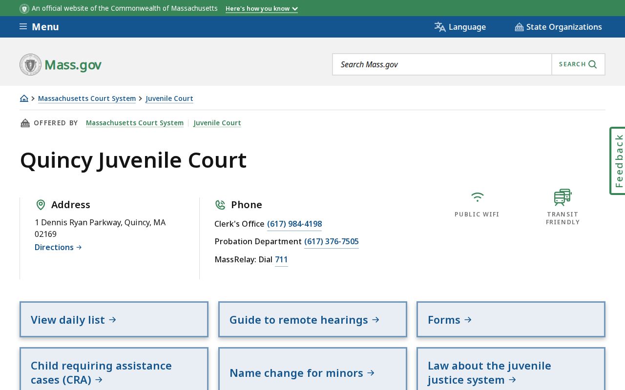 Norfolk County bench warrant routing to Quincy Juvenile Court