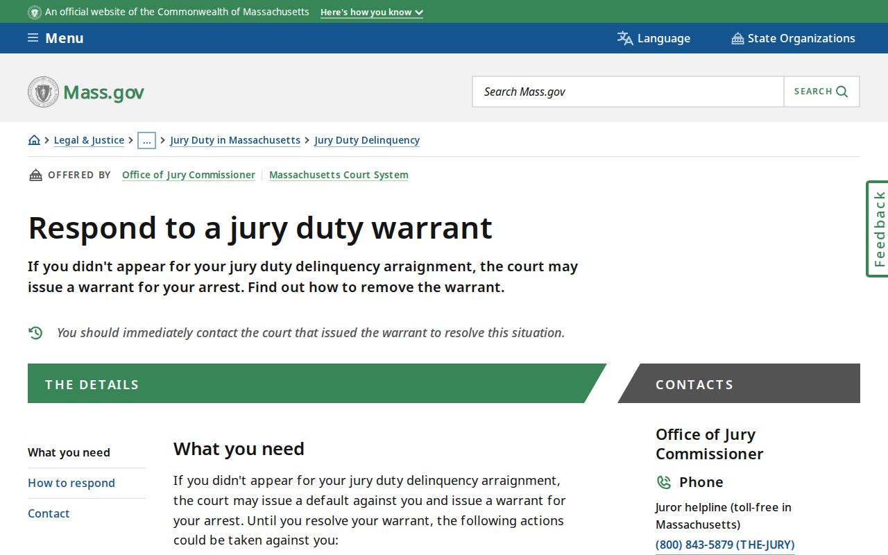 Norfolk County outstanding warrant recall instructions from the state court system