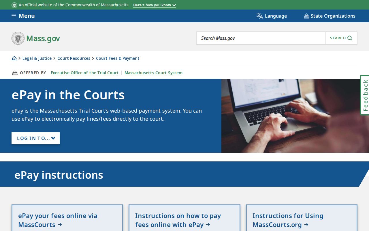 Norfolk County municipal warrant payment through the court payment system