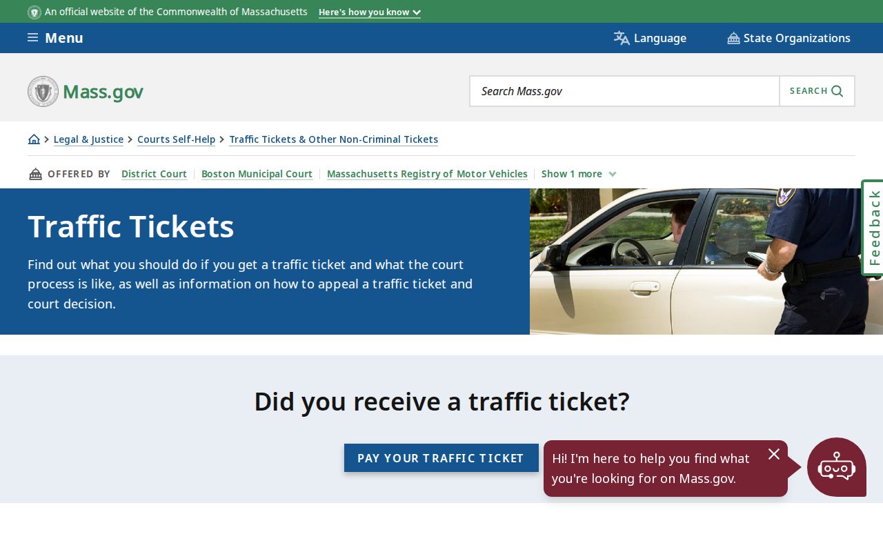 Norfolk County traffic warrant records and the official traffic ticket page