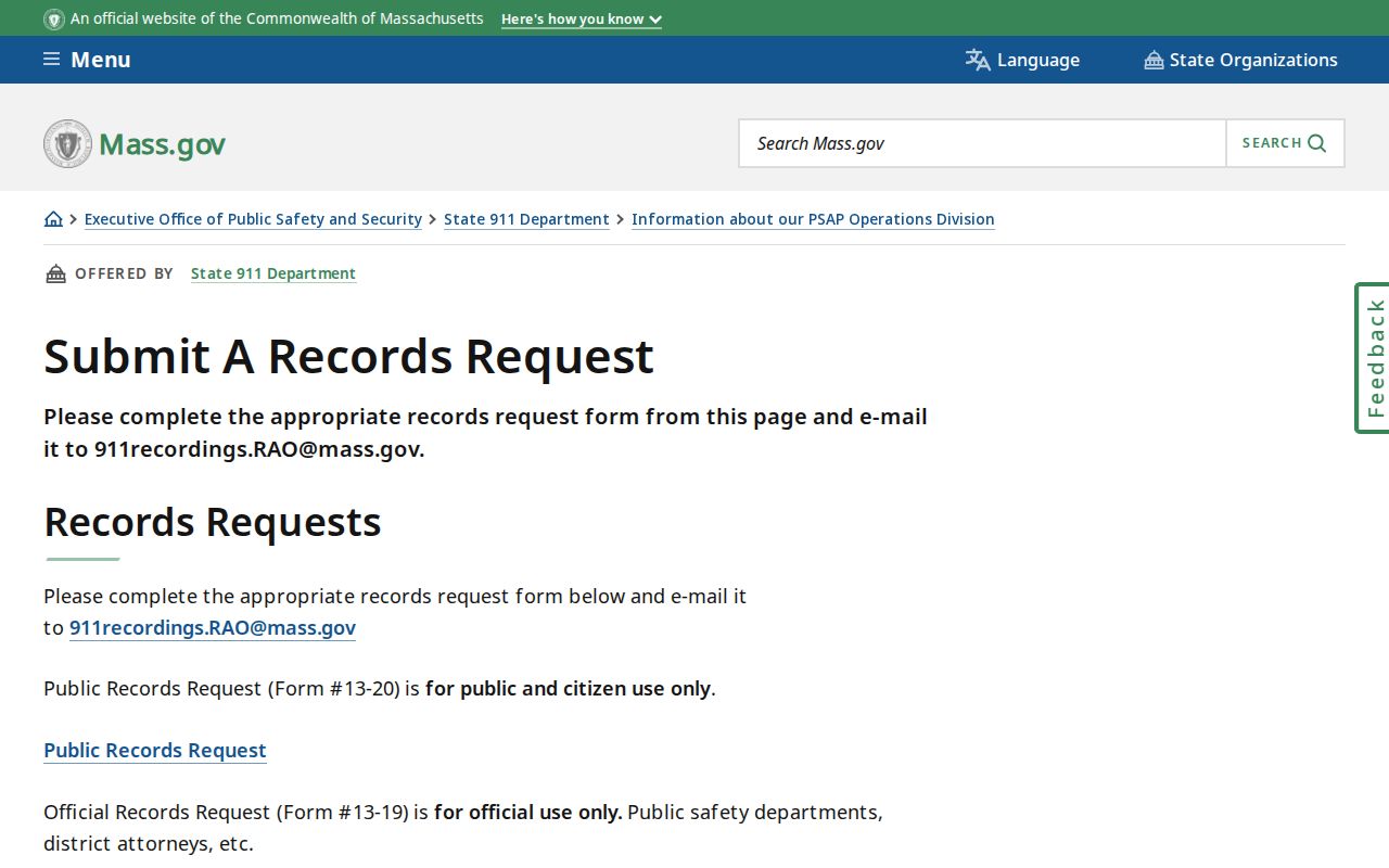 Norfolk County municipal warrant records request under the public records law